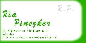 ria pinczker business card
